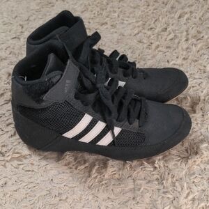 Adidas Black and White Hi Top Sneakers